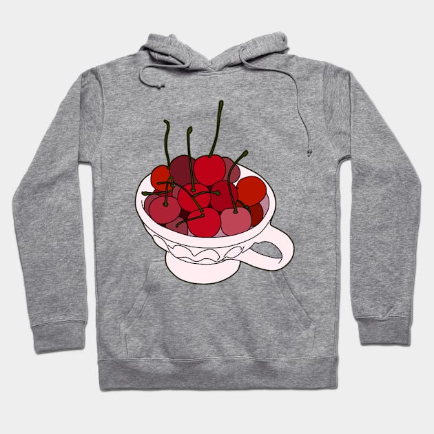 Cherries in a mug Hoodie by kaiserka-art